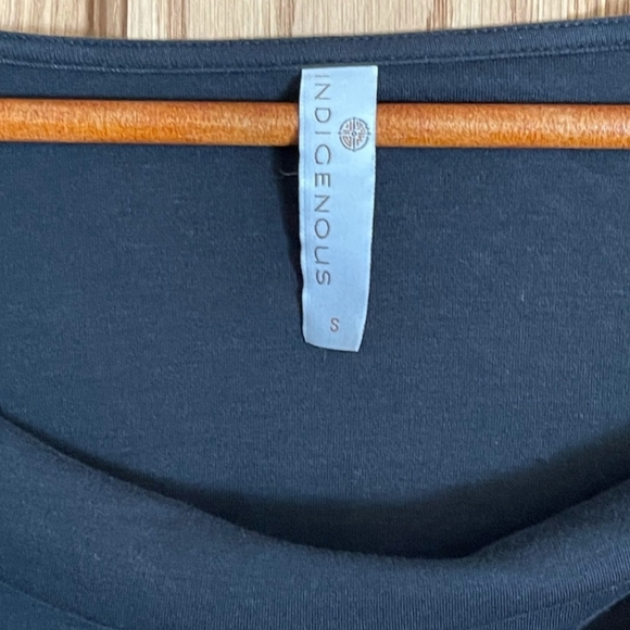 Indigenous - Cowl Neck Drape Front 3/4 Sleeve Top Organic | Small | Washed Black - Picture 6 of 6